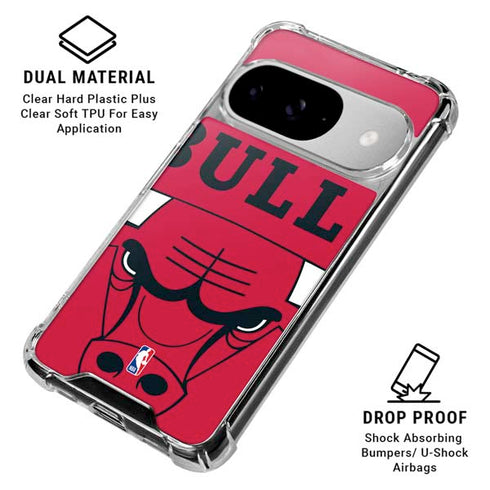 NBA Chicago Bulls Large Logo Google Pixel 10 Clear Case